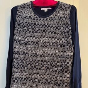 DIANE VON FURSTENBERG Pullover Silk Blouse - Blue - Size 12